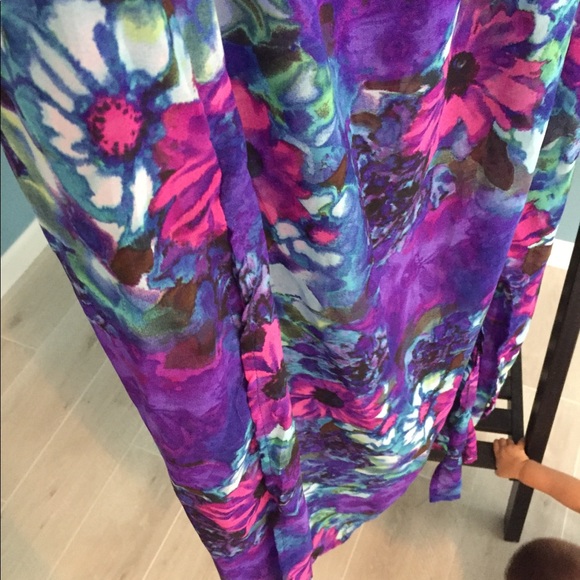 Floral and denim maxi dress - Picture 3 of 4